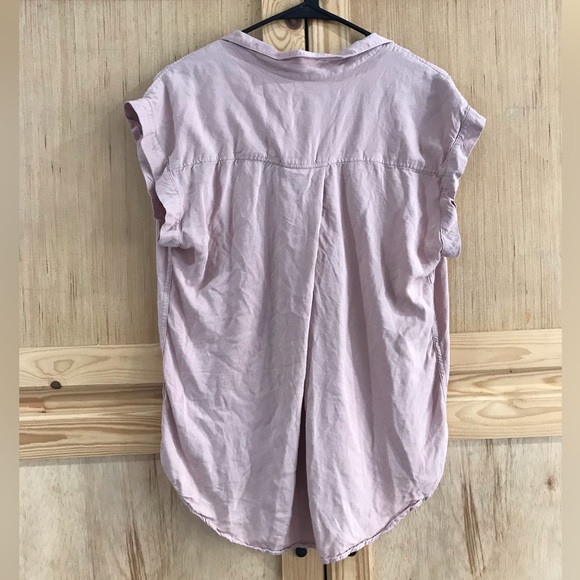 Jachs Girlfriend New York collared button front short sleeve pleated Camp shirt - Picture 4 of 9